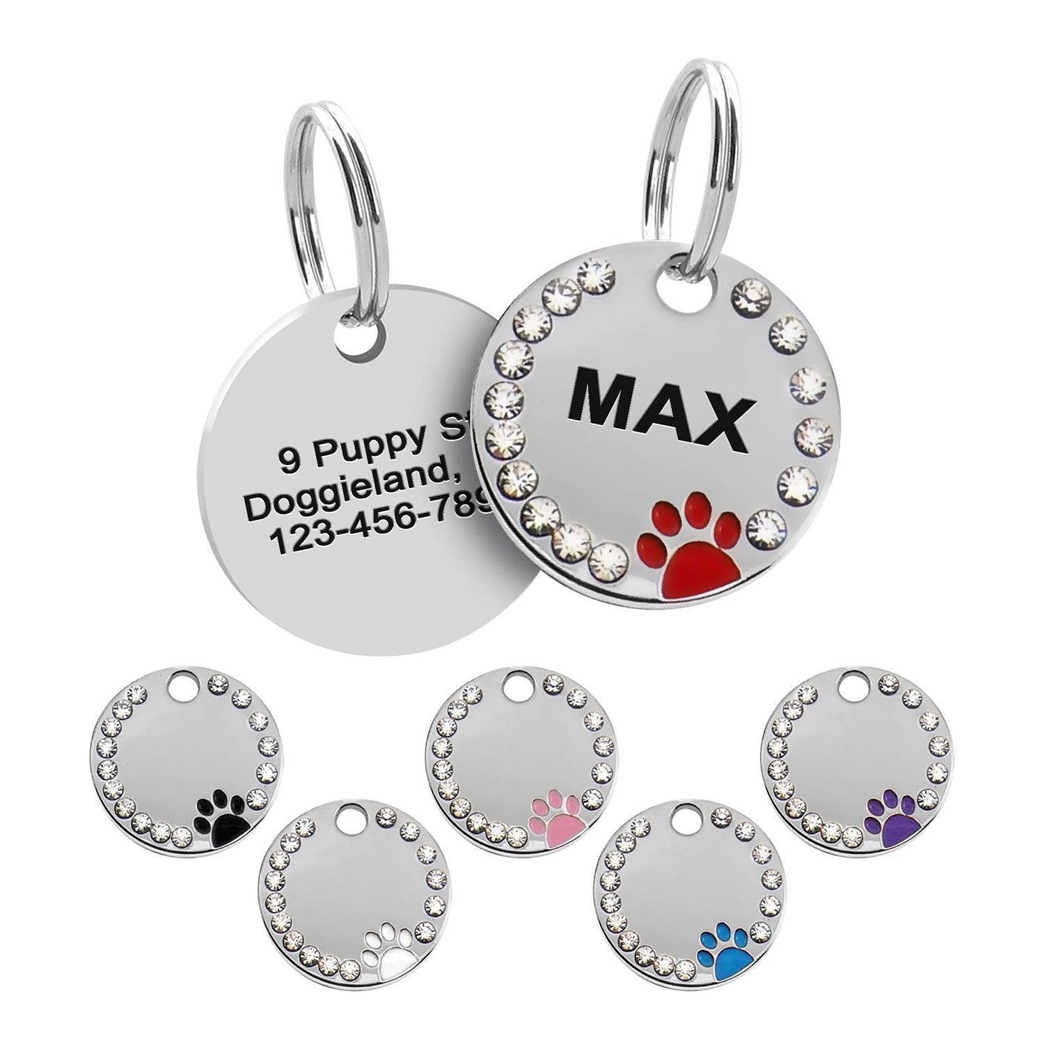Plaque d'identité personnalisée en acier inoxydable pour animaux de compagnie