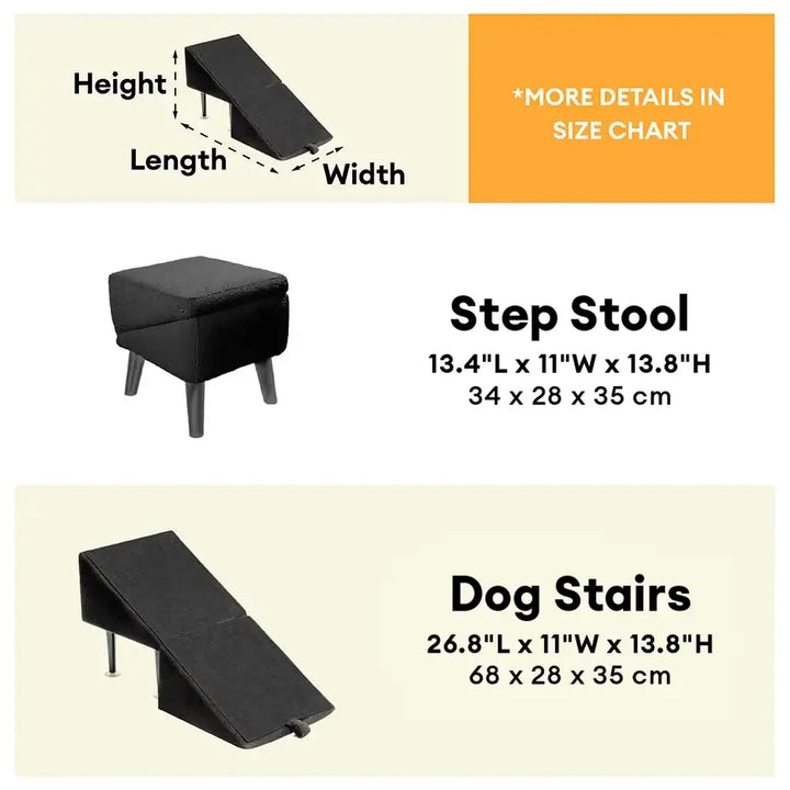 Pet Ramp Stool 2-in-1 Convertible Wooden Home Step Stool Dog Ramp Stairs – PetParkCo