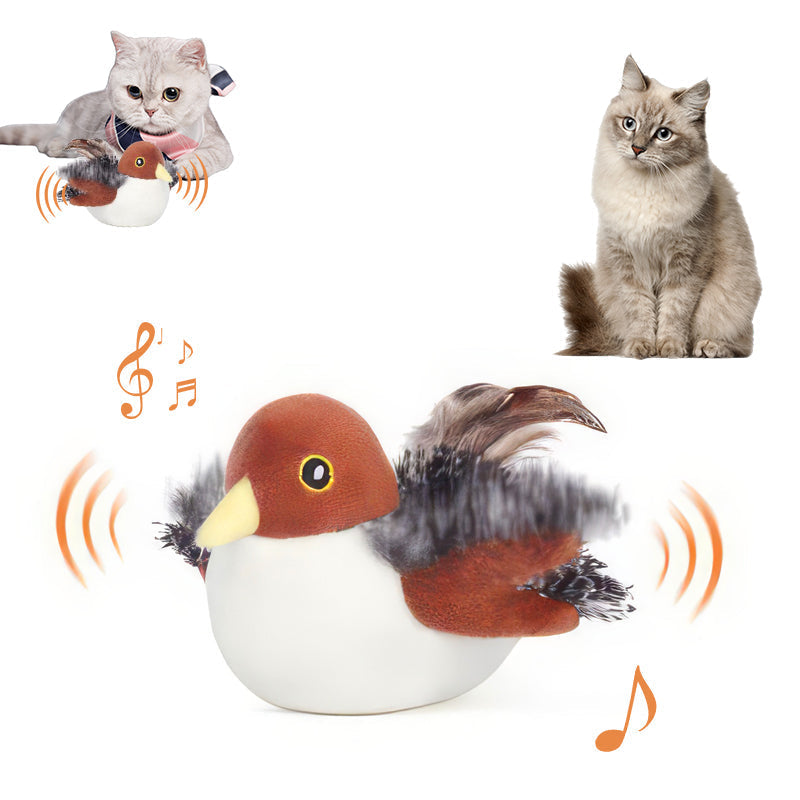 Jouet pour chat YoPoll en forme d'oiseau interactif et gazouillant