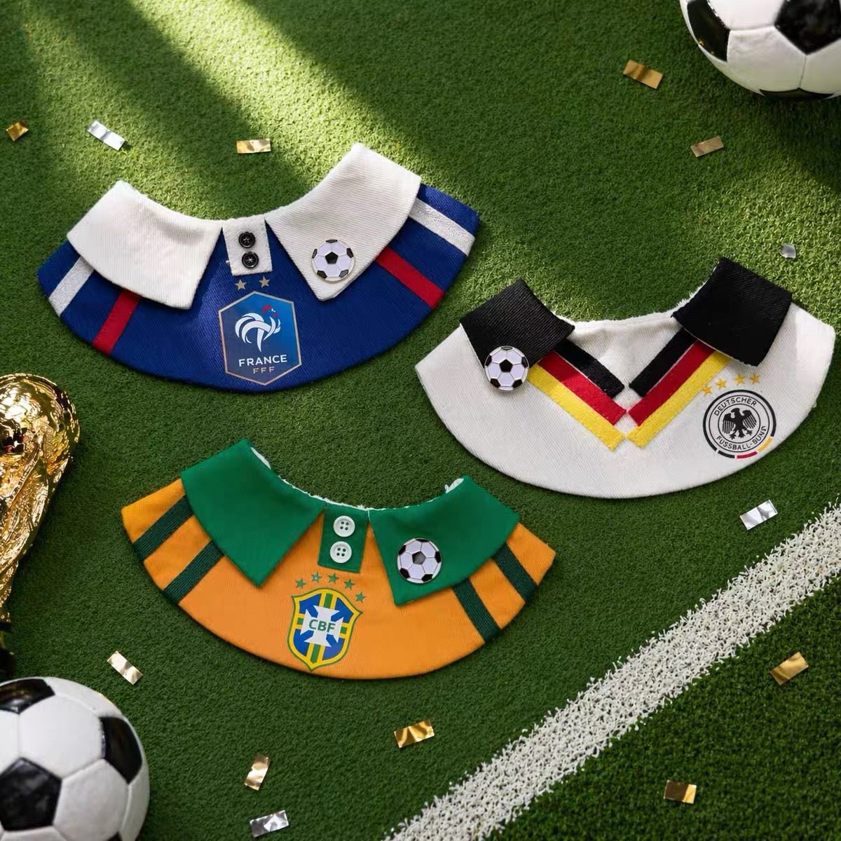 Bavoir pour animaux de compagnie « football mondial »